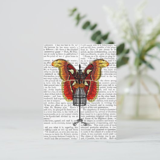 Schmetterling Postkarte (Stehend Vorderseite)