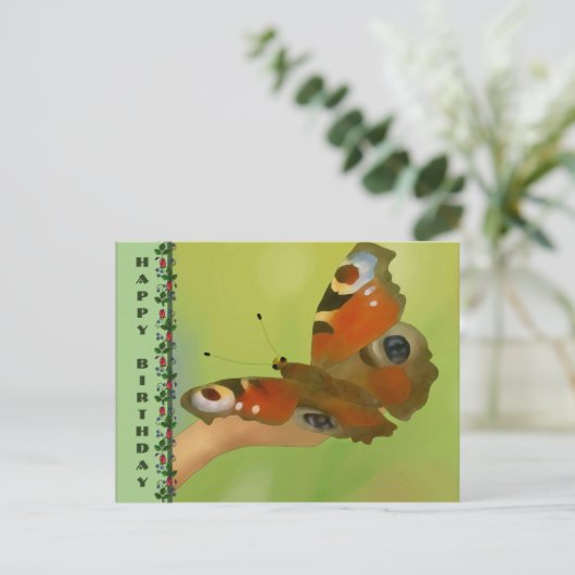 Schmetterling Postkarte (Stehend Vorderseite)