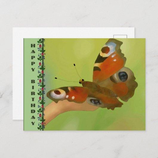Schmetterling Postkarte (Vorne/Hinten)