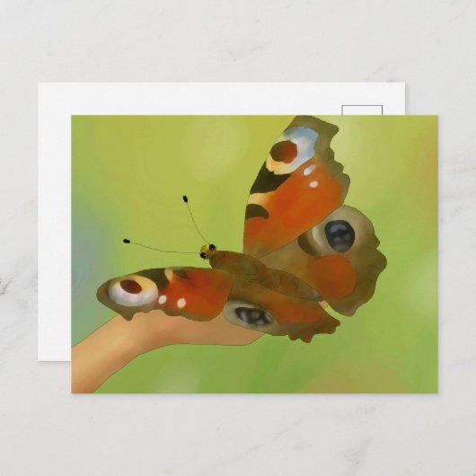 Schmetterling Postkarte (Vorne/Hinten)