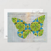 Schmetterling Postkarte (Vorne/Hinten)