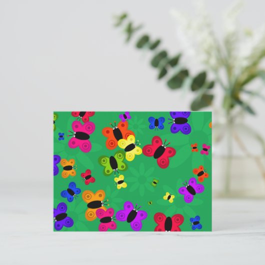 Schmetterling Postkarte (Stehend Vorderseite)