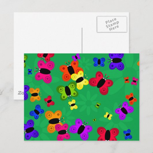 Schmetterling Postkarte (Vorne/Hinten)