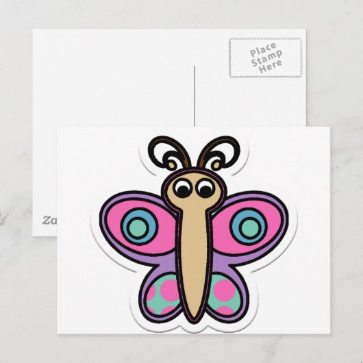 Schmetterling Postkarte (Vorne/Hinten)