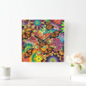 Schmetterling Quadratische Wanduhr (Zuhause)