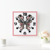 Schmetterling Quadratische Wanduhr (Zuhause)