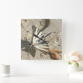 Schmetterling Quadratische Wanduhr (Zuhause)
