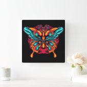 Schmetterling Quadratische Wanduhr (Zuhause)
