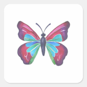 Schmetterling Quadratischer Aufkleber