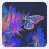 Schmetterling  quadratischer aufkleber (Vorderseite)