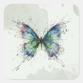 Schmetterling Quadratischer Aufkleber (Vorderseite)
