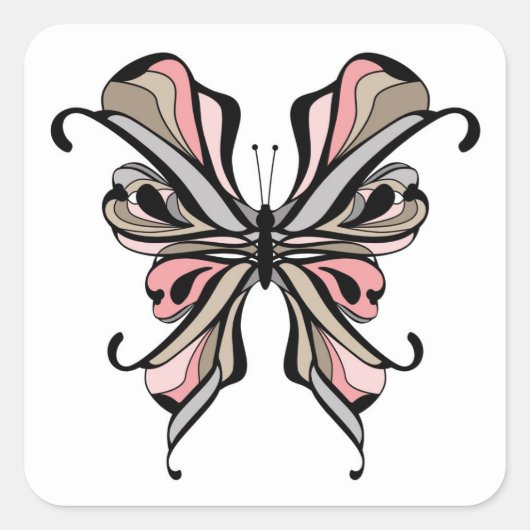 Schmetterling Quadratischer Aufkleber (Vorderseite)