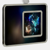 Schmetterling Rahmen-Ornament Silber (Rechts)