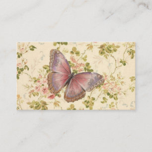 Schmetterling & Reben Personalisierte Shabby Chic Telefonnummerkarte