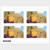 Schmetterling. Rechteckiger Aufkleber (Blatt)