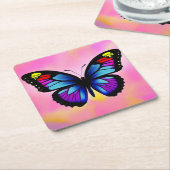 Schmetterling Rechteckiger Pappuntersetzer (angewinkelt)