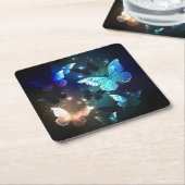 Schmetterling Rechteckiger Pappuntersetzer (angewinkelt)