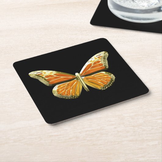 Schmetterling Rechteckiger Pappuntersetzer (angewinkelt)
