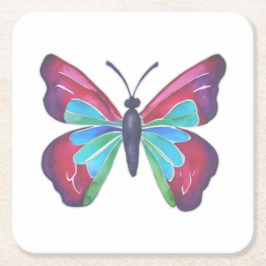 Schmetterling Rechteckiger Pappuntersetzer (Vorderseite)