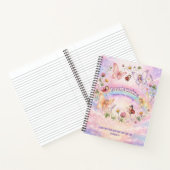 Schmetterling Regenbogen Mädchen Rosa Florale Fant Notizblock (Innenseite)