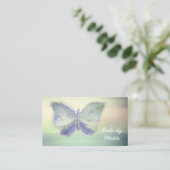 Schmetterling, Reiki, Heiler, Lifecoach Business C Visitenkarte (Stehend Vorderseite)