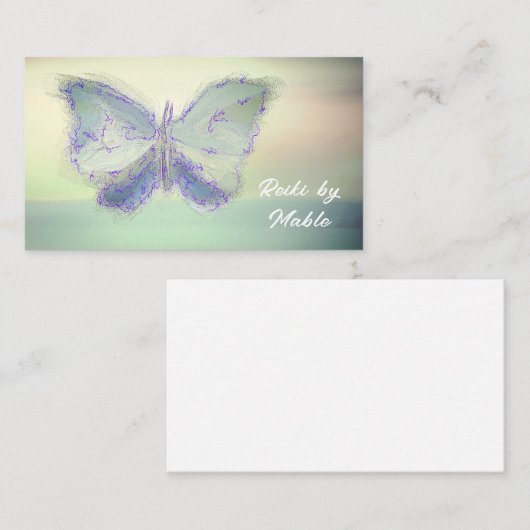 Schmetterling, Reiki, Heiler, Lifecoach Business C Visitenkarte (Vorne/Hinten)