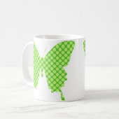 Schmetterling, retro Punkte, Schatten des Limonen Kaffeetasse (Vorderseite Links)