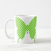 Schmetterling, retro Punkte, Schatten des Limonen Kaffeetasse (Links)
