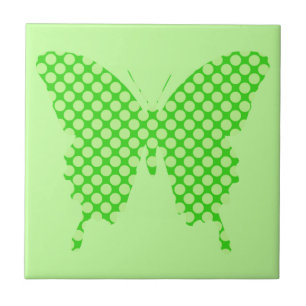 Schmetterling, Retrodots, Limettengrün Fliese