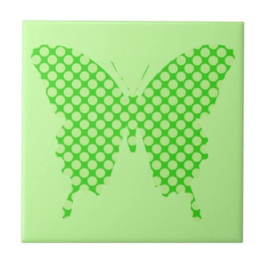 Schmetterling, Retrodots, Limettengrün Fliese (Vorderseite)