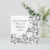 Schmetterling Romance/Schwarzes und metallisches Einladung (Stehend Vorderseite)