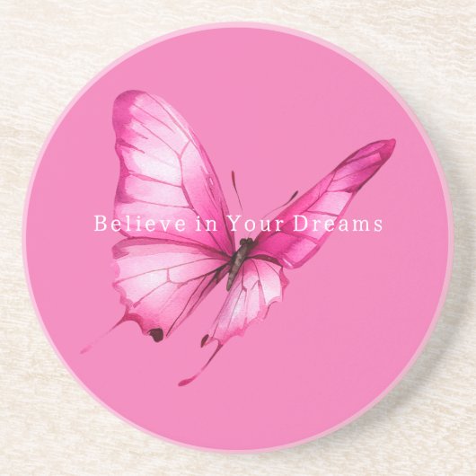 Schmetterling Rosa Chic Mädchen Getränkeuntersetzer (Vorne)
