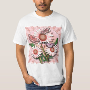 Schmetterling Rosa Gänseblümchen T-Shirt