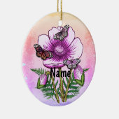 Schmetterling Rosa Klatschmohn Keramik Ornament (Rechts)