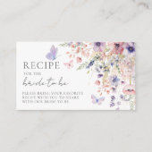 Schmetterling Rosa Lila Wildblume Rezept Begleitkarte (Vorderseite)