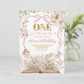 Schmetterling Rosa Märchenbuch Geburtstag Einladung (Stehend Vorderseite)