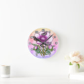 Schmetterling Rosa Mohn Runde Wanduhr (Zuhause)