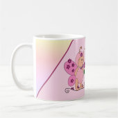 Schmetterling Rosa personalisiert Kaffeetasse (Links)
