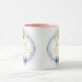 Schmetterling & Rosa Rose Monogramm I Goldinitiale Tasse (Zentrum)
