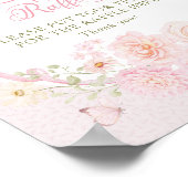 Schmetterling Rosa Schleife Florale Windel Raffle Poster (Ecke)