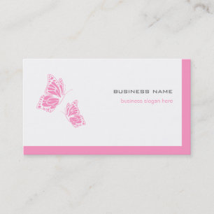 Schmetterling rosa u. weiße elegante moderne visitenkarte