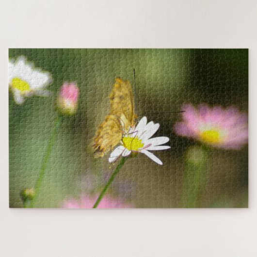Schmetterling Rosa und Gelb Puzzle (Horizontal)
