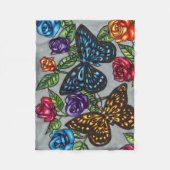 Schmetterling-Rose Blume Originalität zeichnend Na Fleecedecke (Vorderseite)