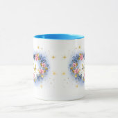Schmetterling & Rose Herz I Monogramm Gold Initial Tasse (Zentrum)