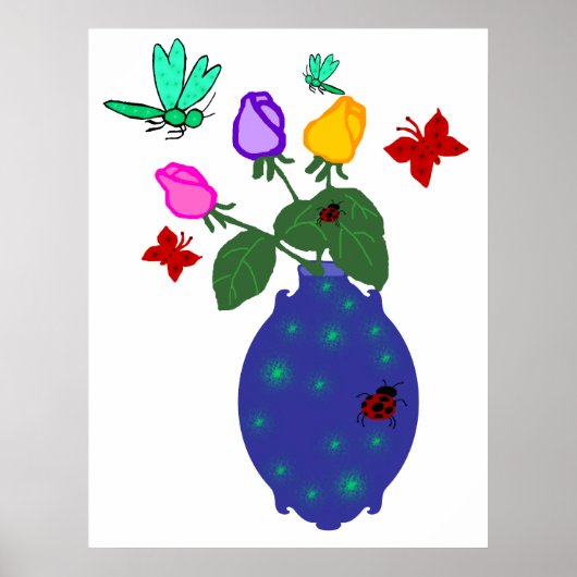 Schmetterling-Rose Poster (Vorne)