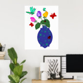 Schmetterling-Rose Poster (Heimbüro)