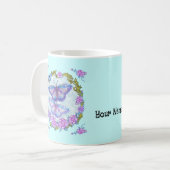 Schmetterling-Rose-Tasse Kaffeetasse (Vorderseite Links)