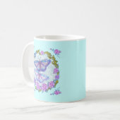 Schmetterling-Rose-Tasse Kaffeetasse (Vorderseite Links)