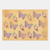 Schmetterling, Rose und Anmerkungen Ephemera Geschenkpapier Set (Vorderseite 3)