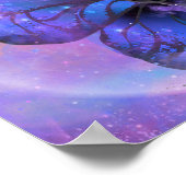 Schmetterling, Rose und Mondplakat Poster (Ecke)